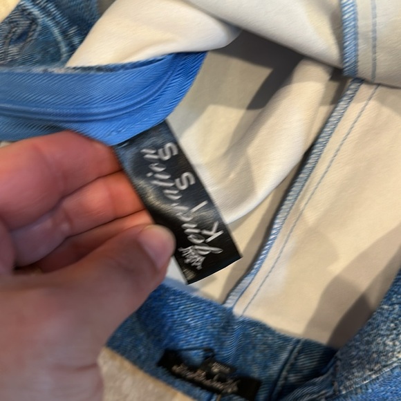 New! Generation Kiss Dolls Kill Harper Faux Denim Flare Leggings Pants S Rave - Picture 6 of 10